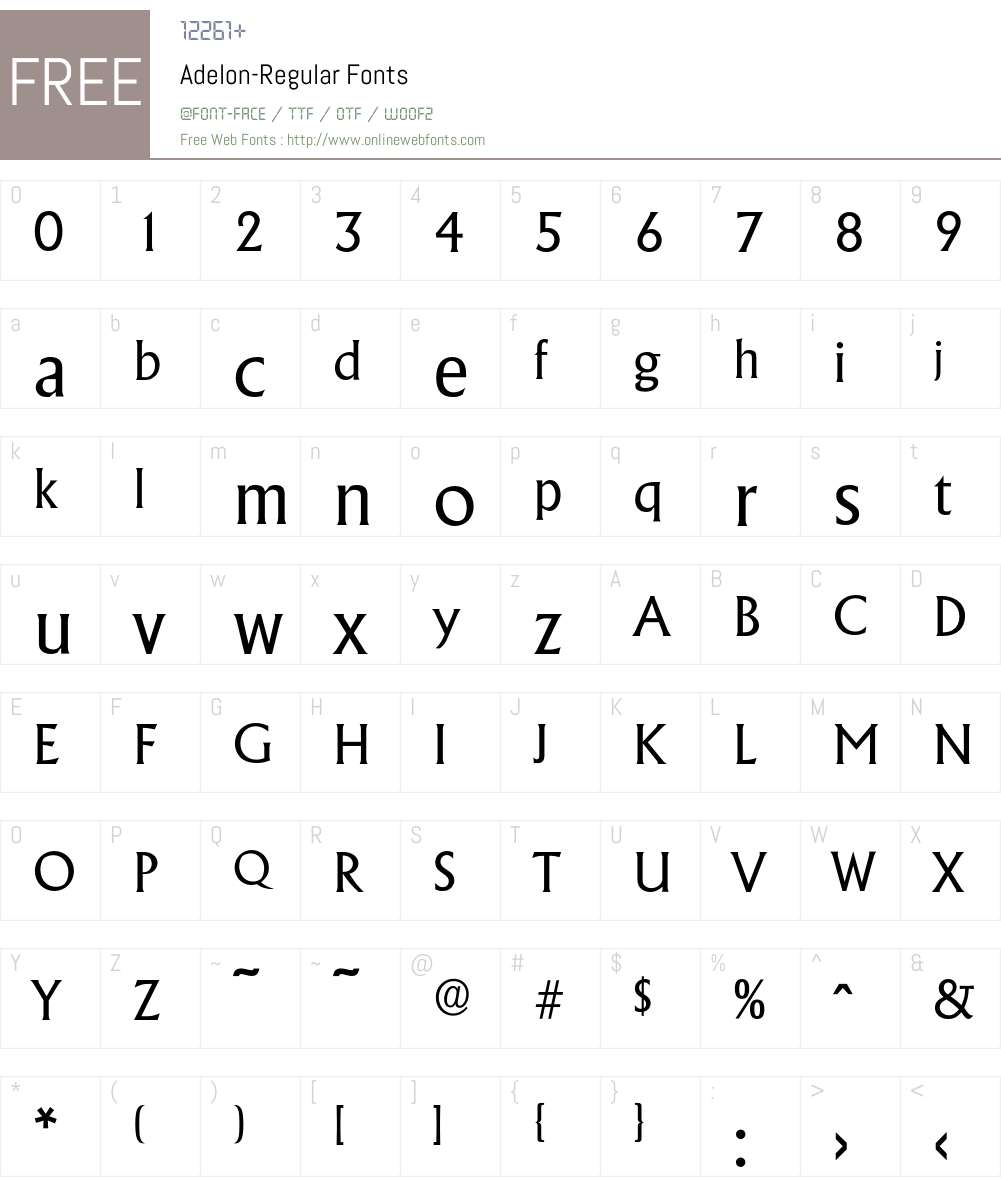 Adelon-Regular Font Screenshots