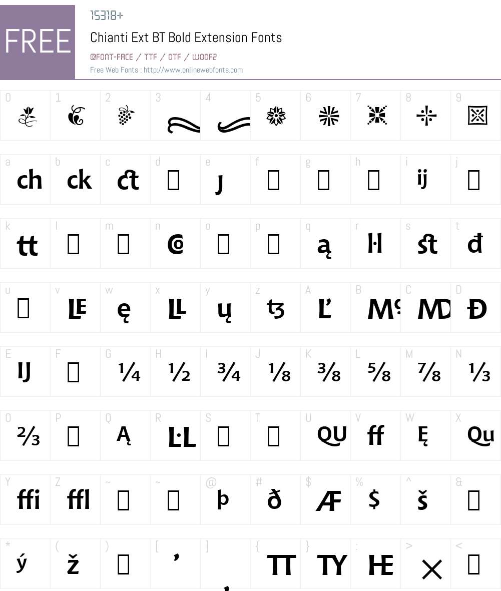 Chianti Ext BT Font Screenshots
