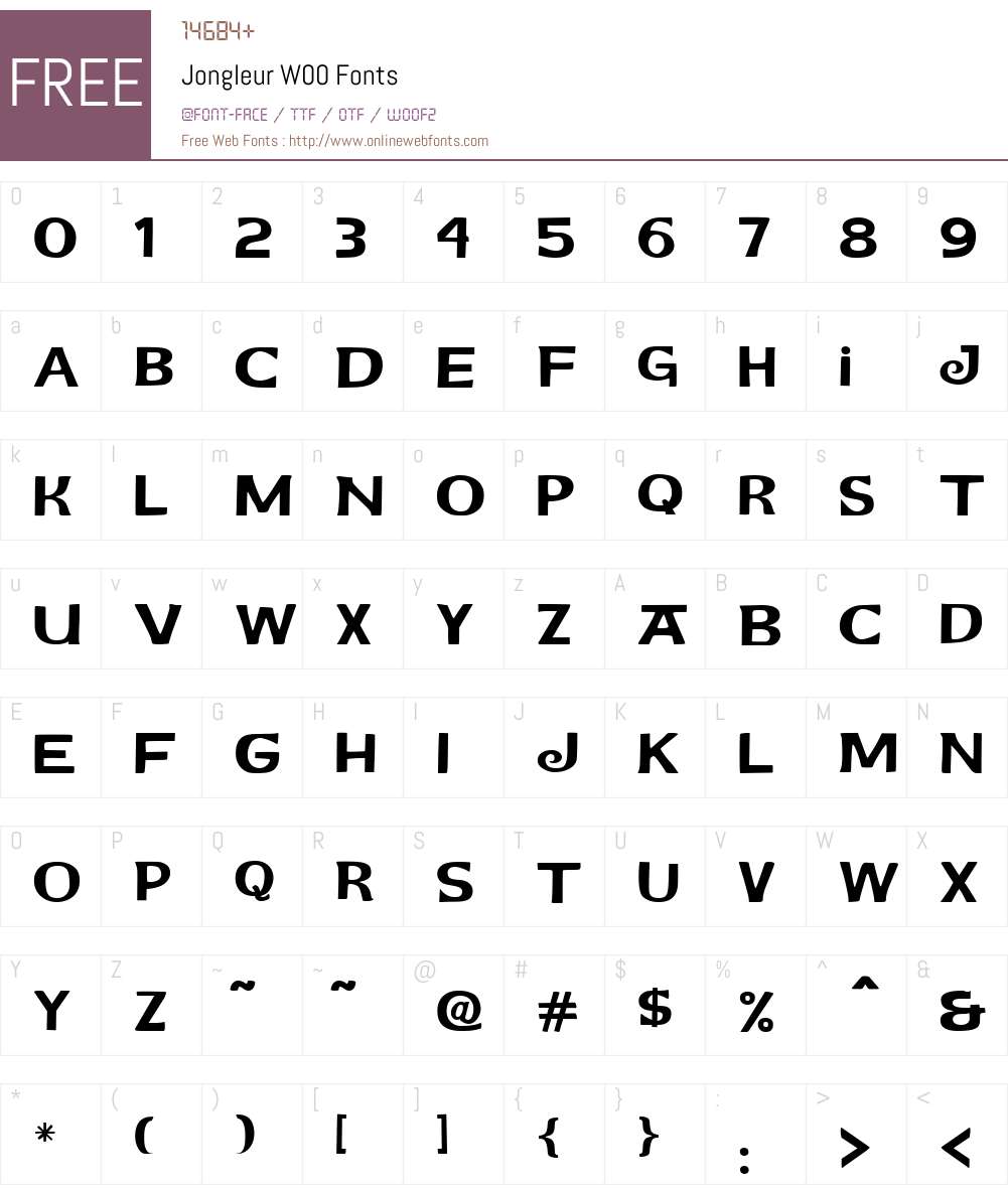 JongleurW00 Font Screenshots