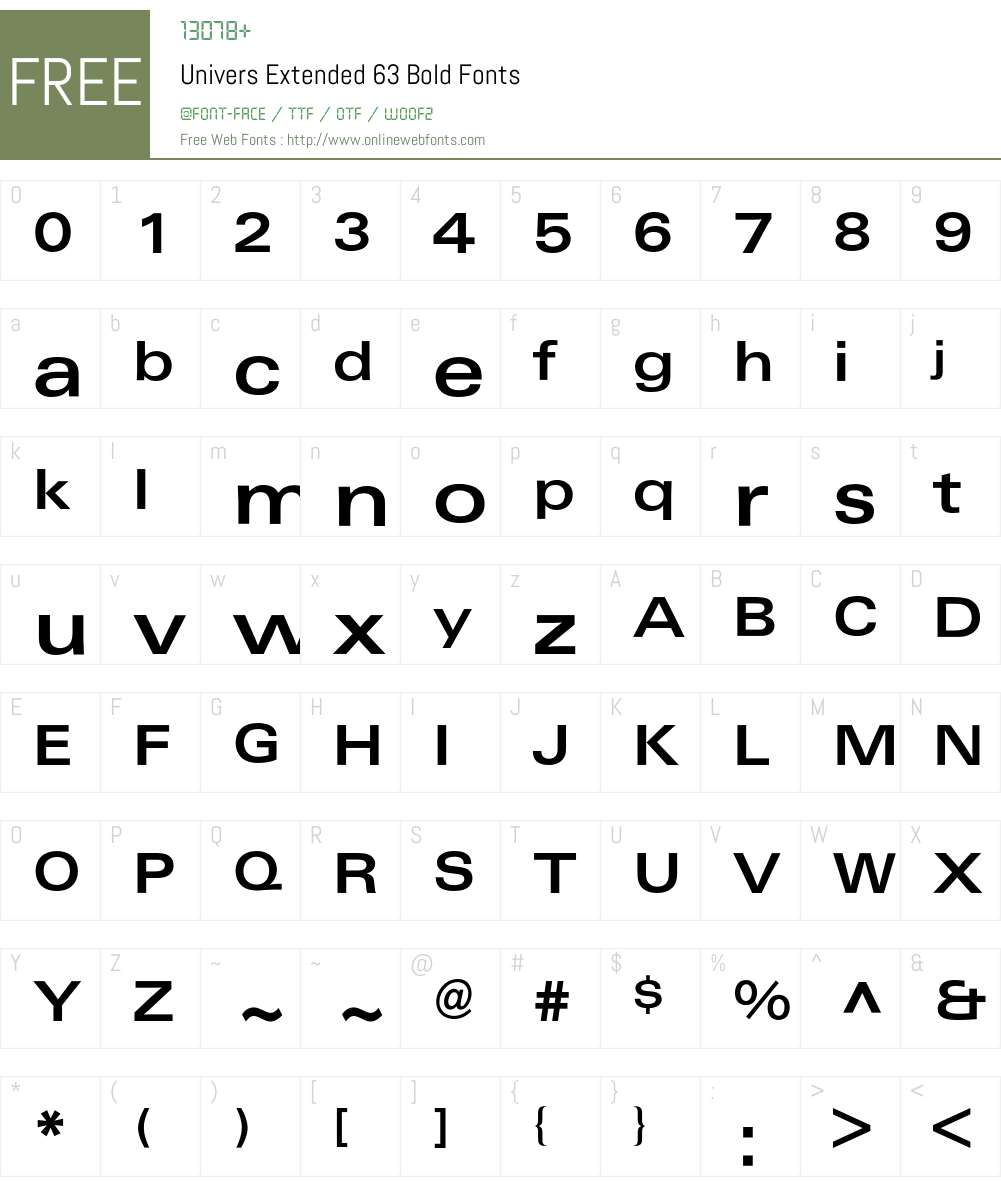 Univers Extended BQ Font Screenshots