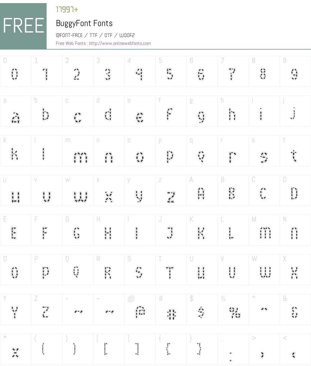 BuggyFont Font Screenshots