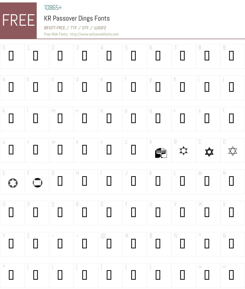 KR Passover Dings Font Screenshots