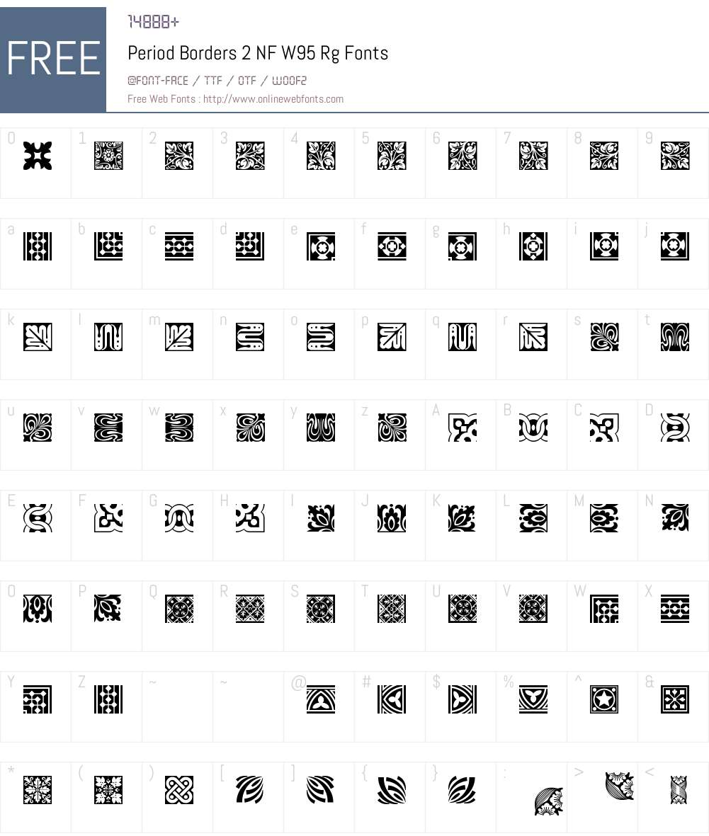 PeriodBorders2NFW95-Regular Font Screenshots