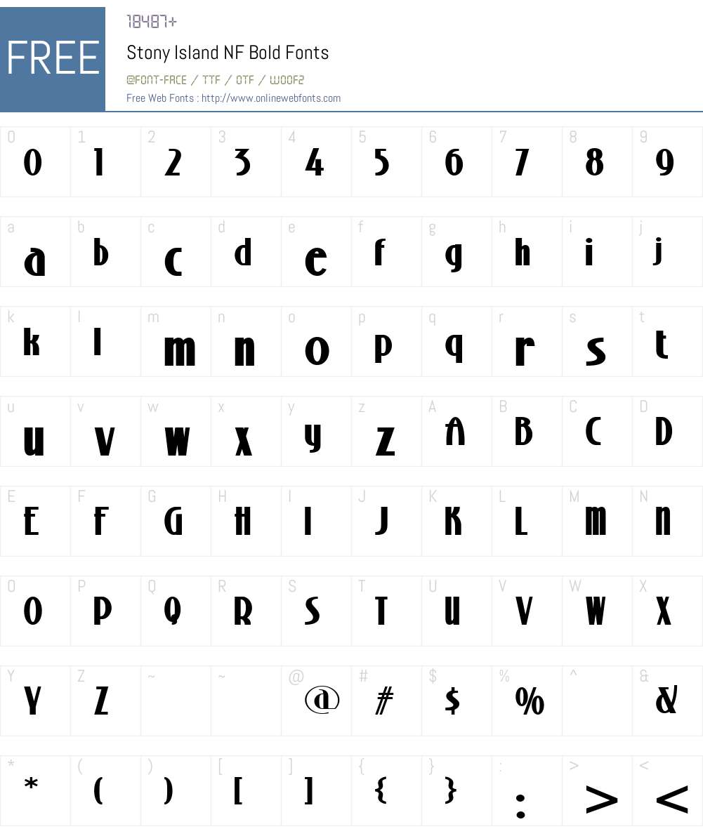 Stony Island NF Font Screenshots