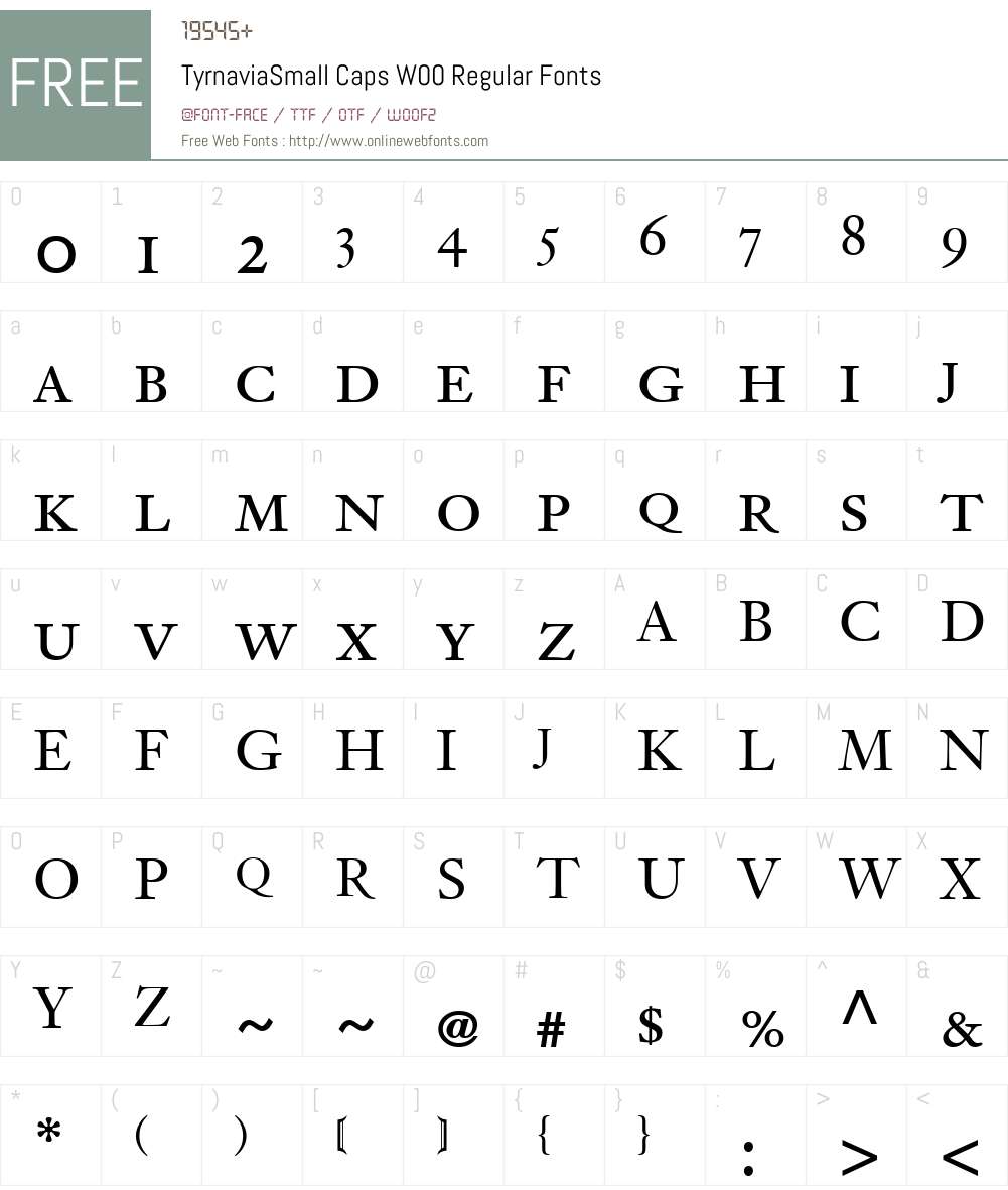 Tyrnavia Font Screenshots