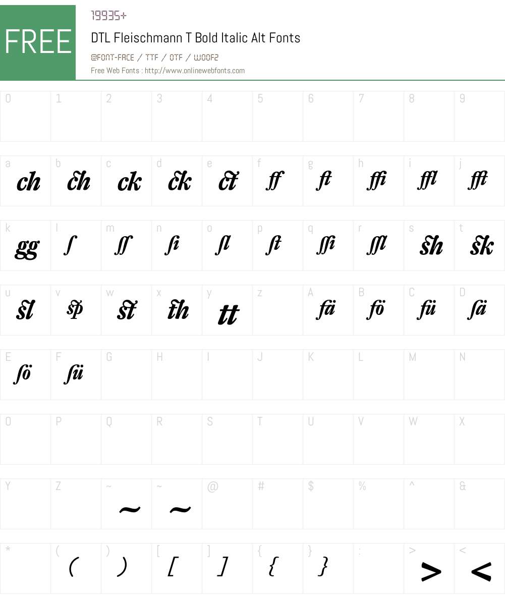 DTL Fleischmann Font Screenshots