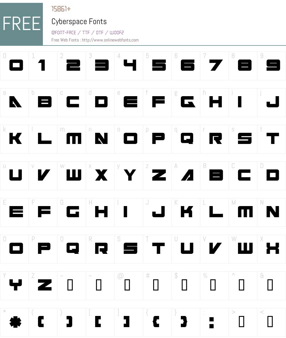 Cyberspace Font Screenshots