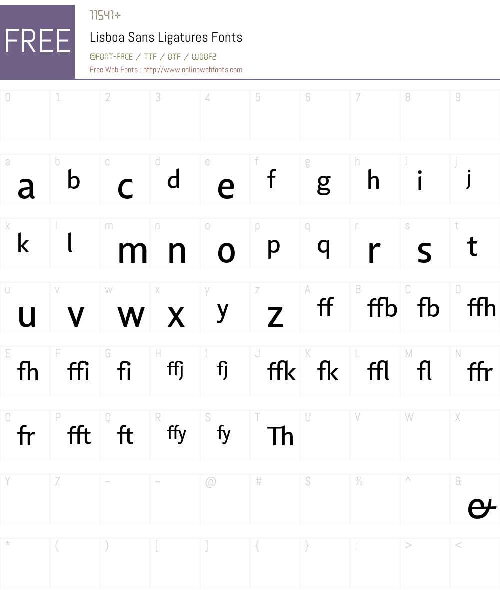 Lisboa Sans Ligatures Font Screenshots