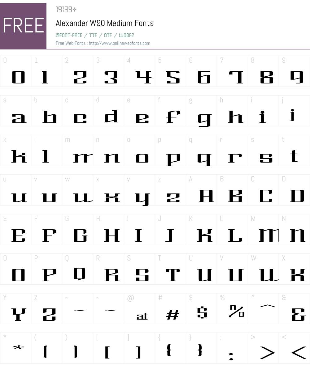 Alexander Font Screenshots