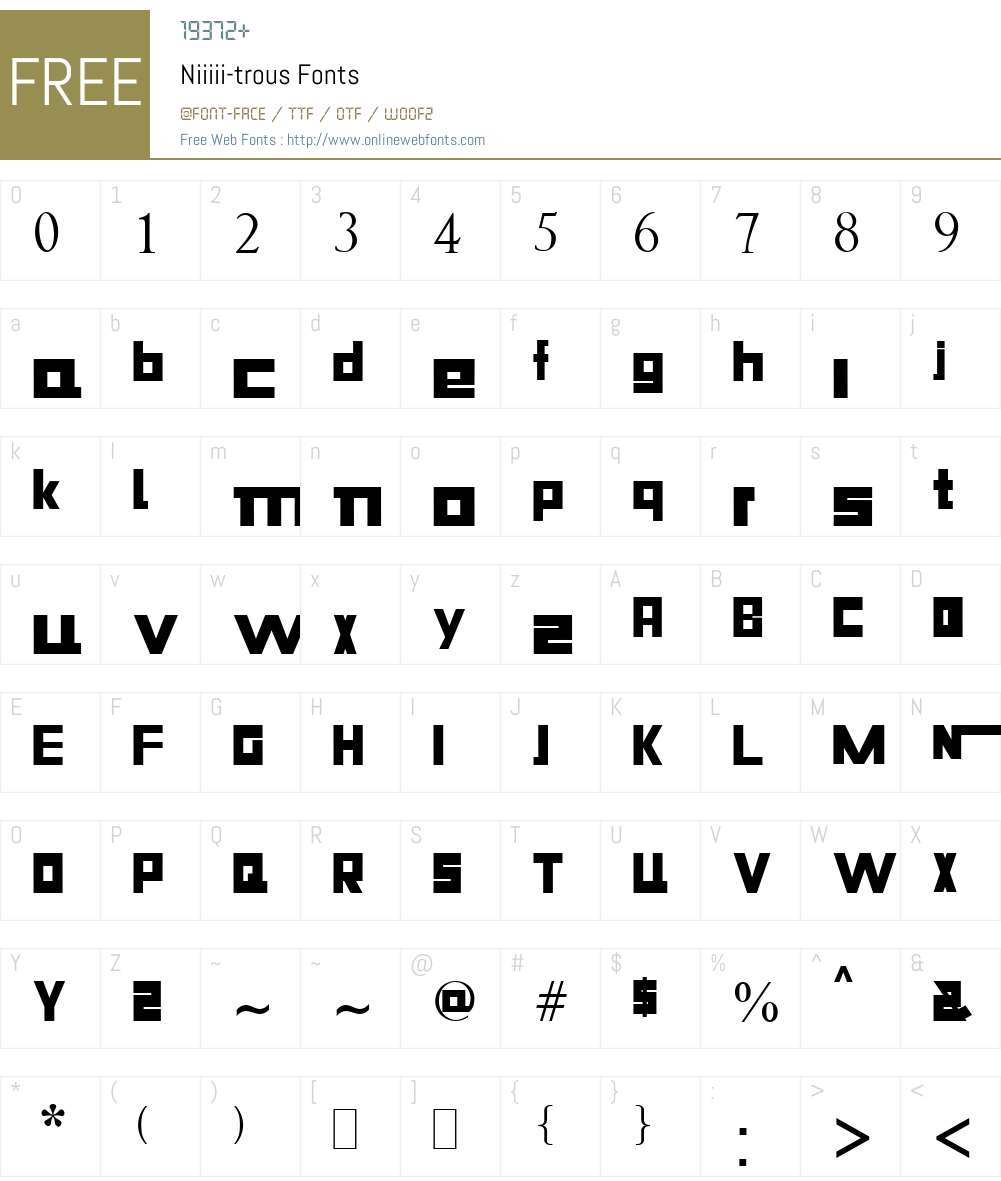 Niiiii-trous Font Screenshots