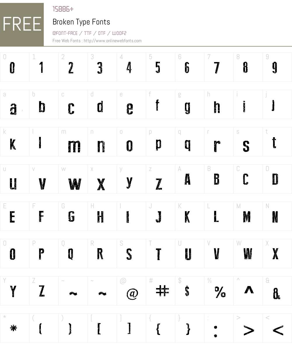 Broken Type Font Screenshots