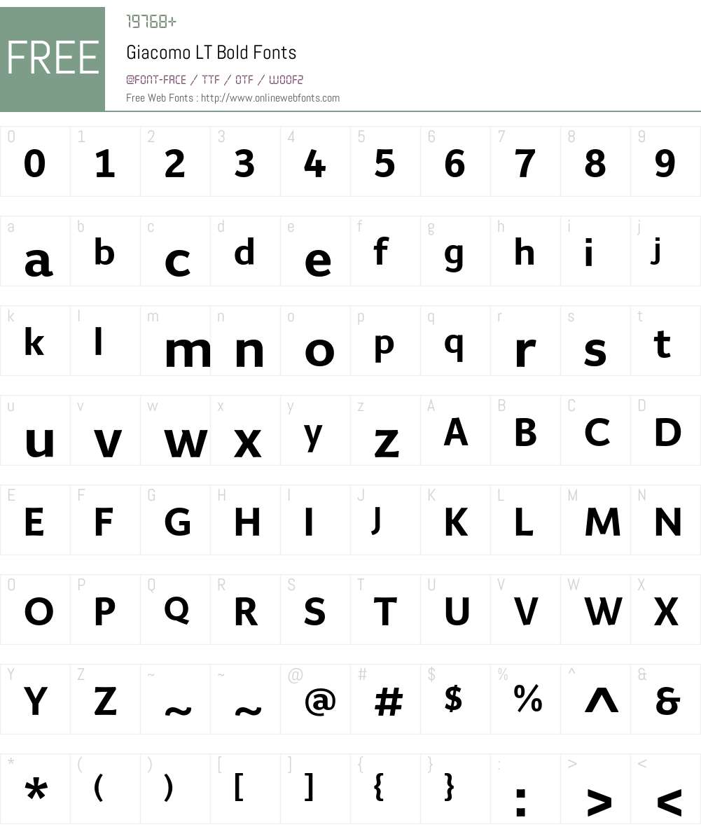 Giacomo LT Font Screenshots