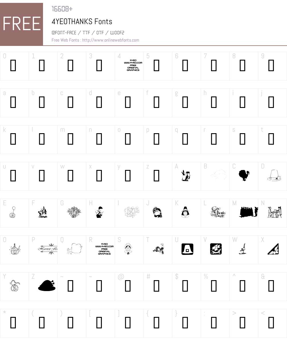 4YEOTHANKS Font Screenshots