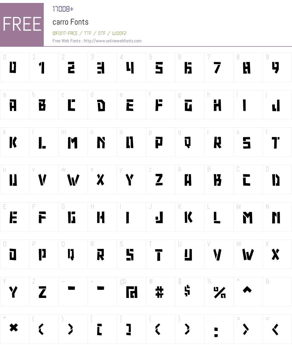 carro Font Screenshots