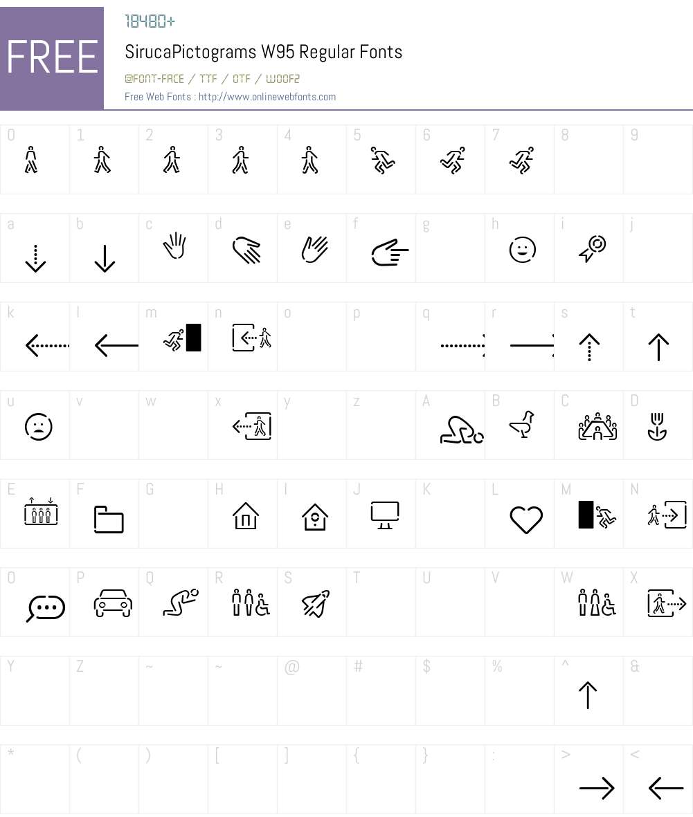 Siruca Pictograms Font Screenshots