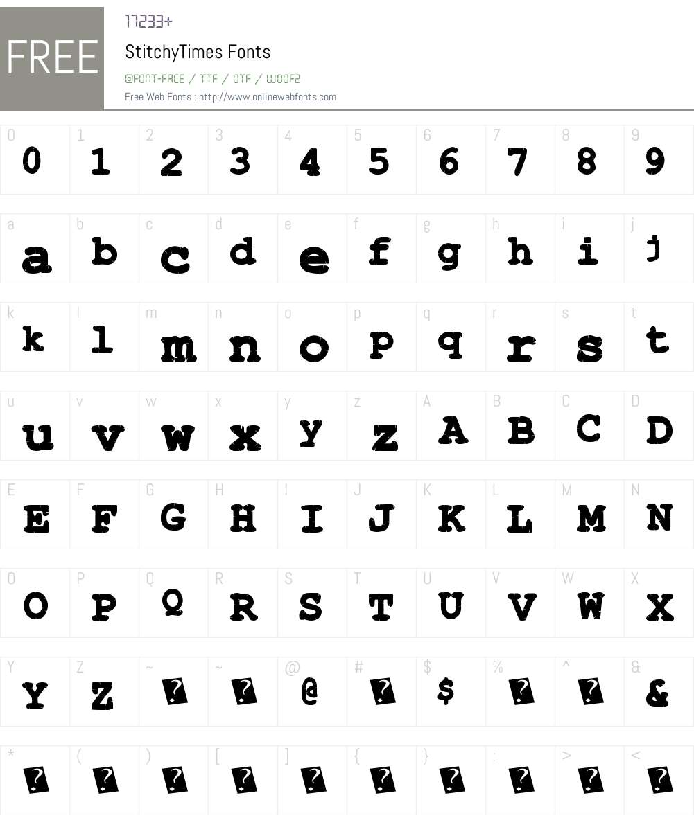 StitchyTimes Font Screenshots