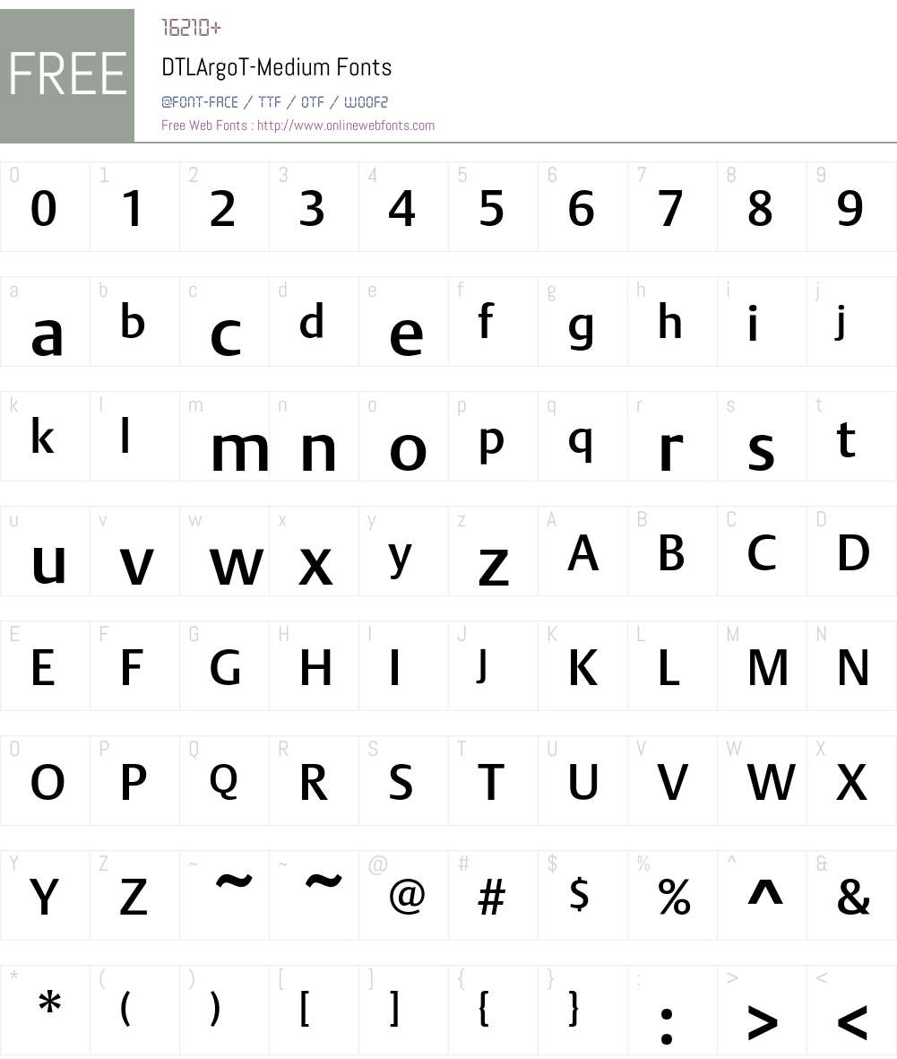 DTLArgoT Font Screenshots