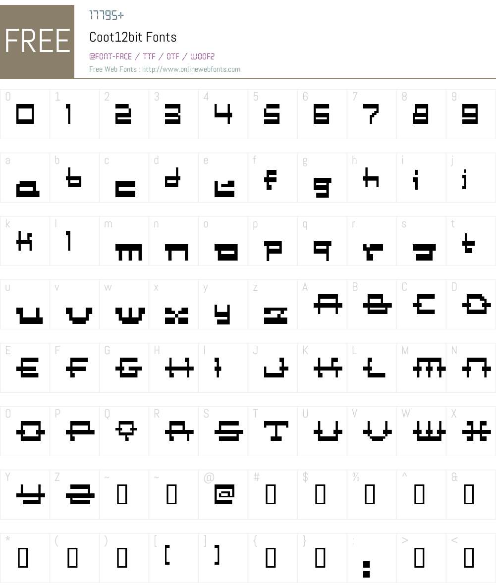 Coot12bit Font Screenshots