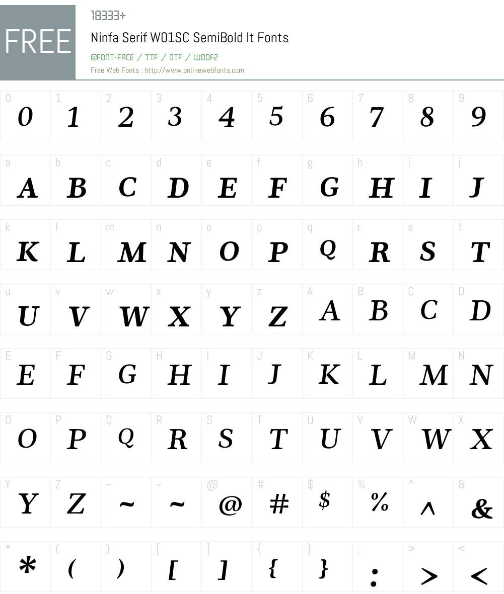 NinfaSerifW01SC-SemiBoldIt Font Screenshots