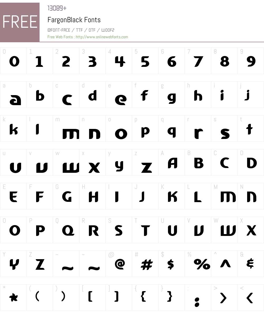 FargonW00-Black Font Screenshots