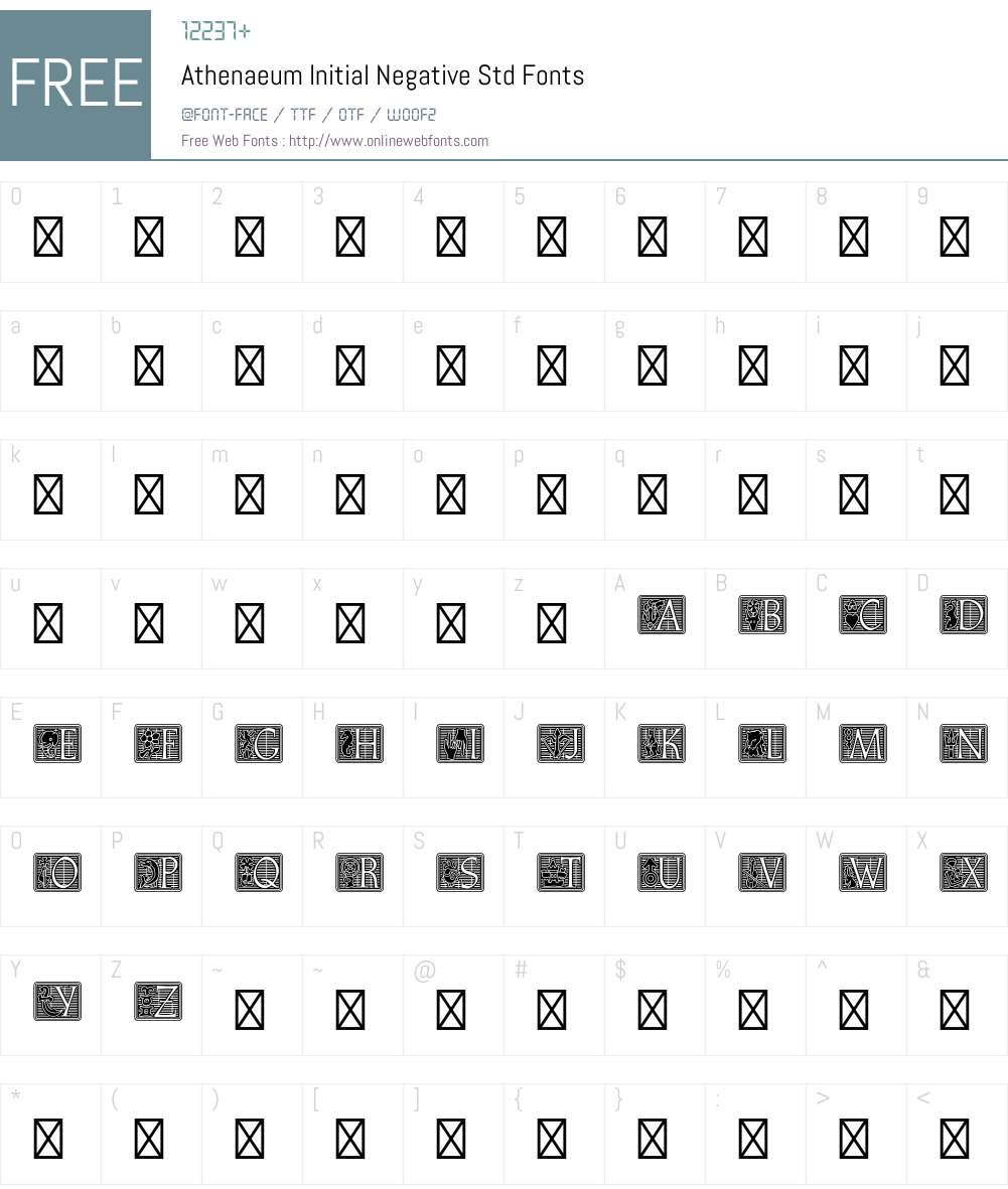 Athenaeum Initial Negative Std Font Screenshots