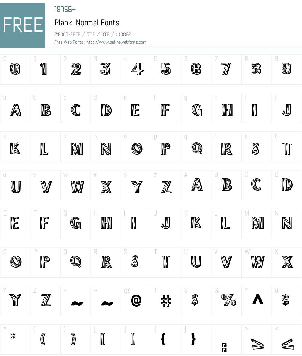 Plank Font Screenshots