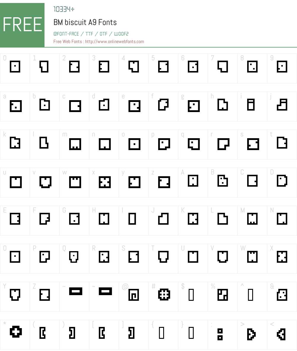BM biscuit Font Screenshots