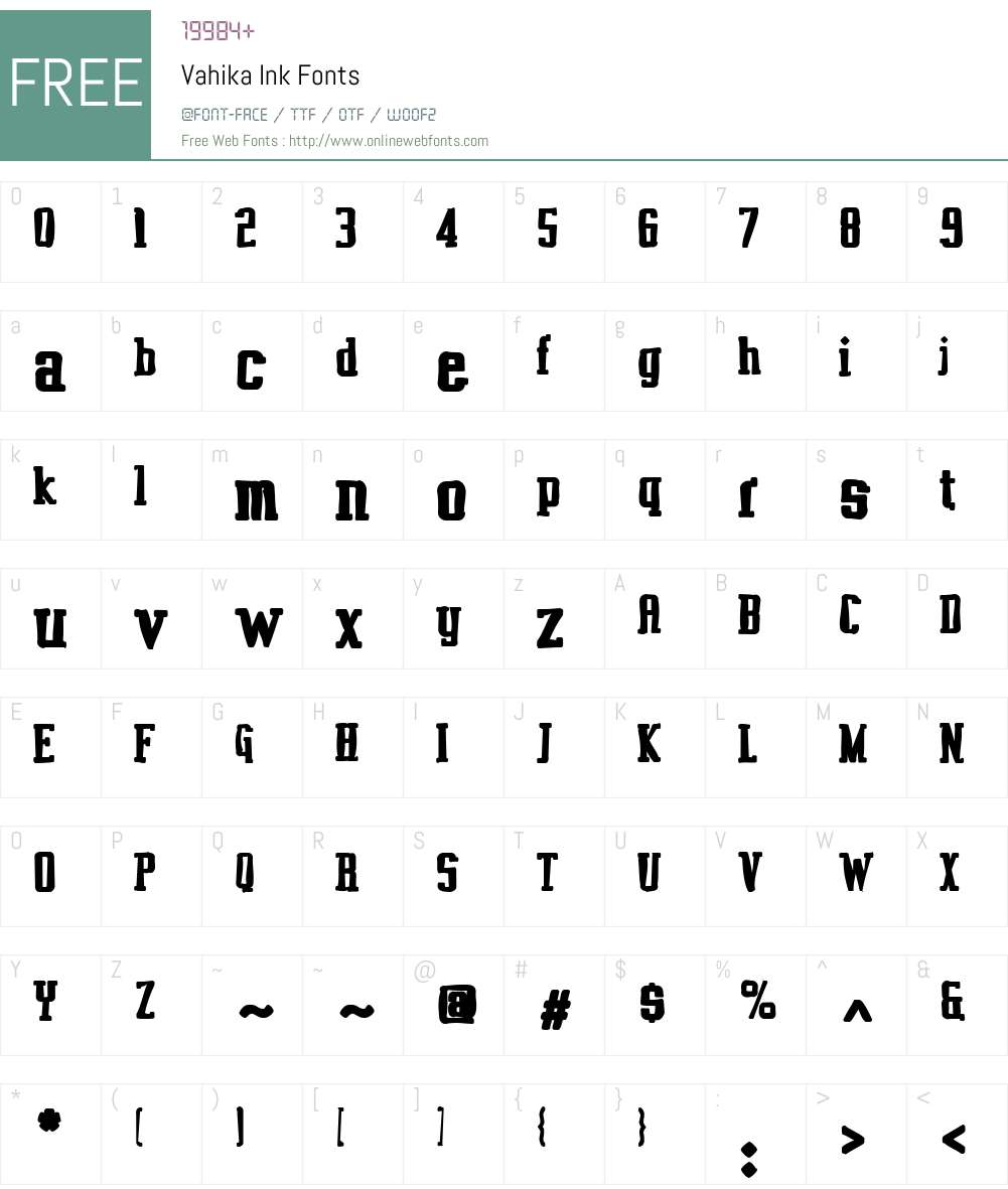 Vahika Ink Font Screenshots