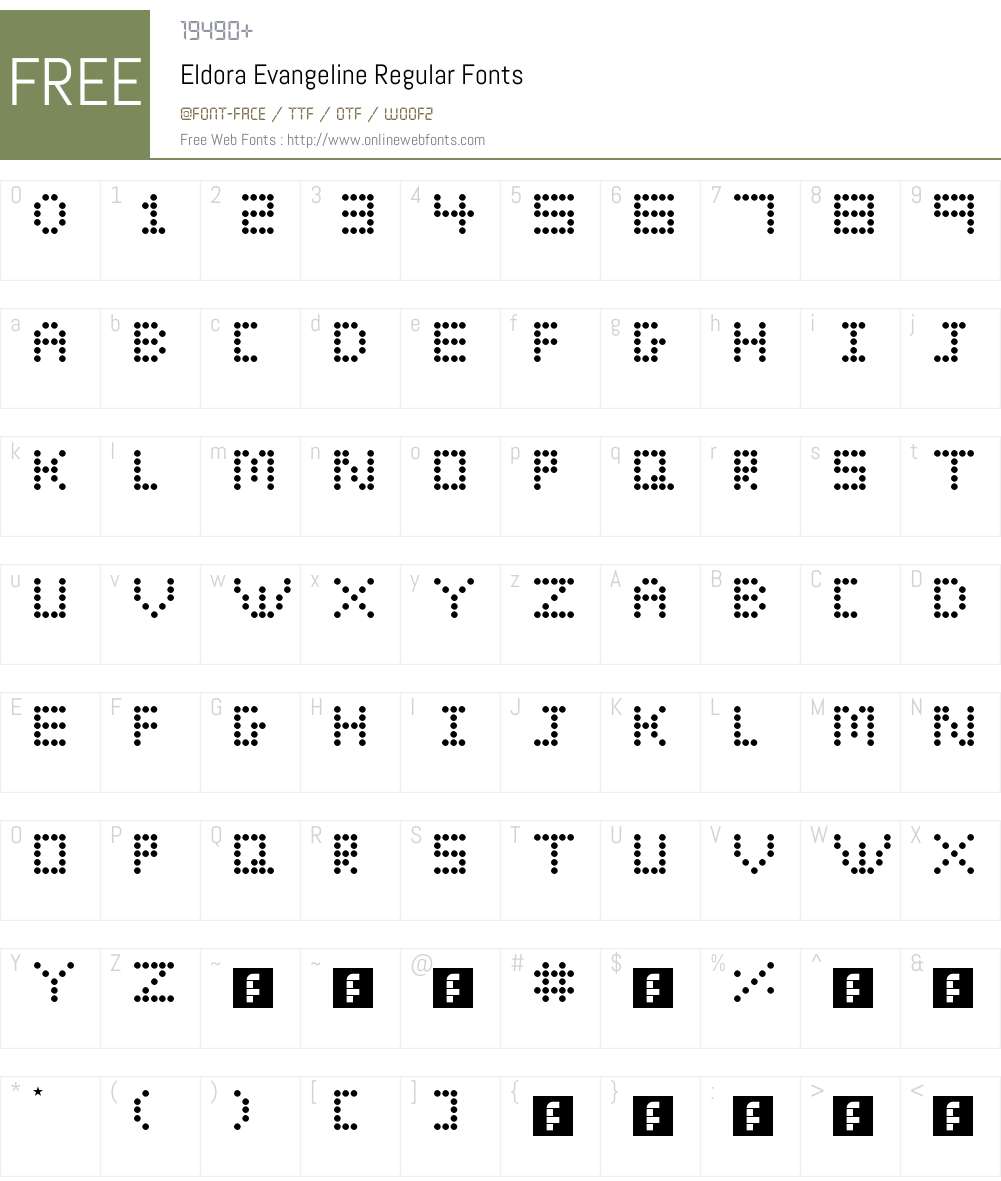 Eldora Evangeline Font Screenshots