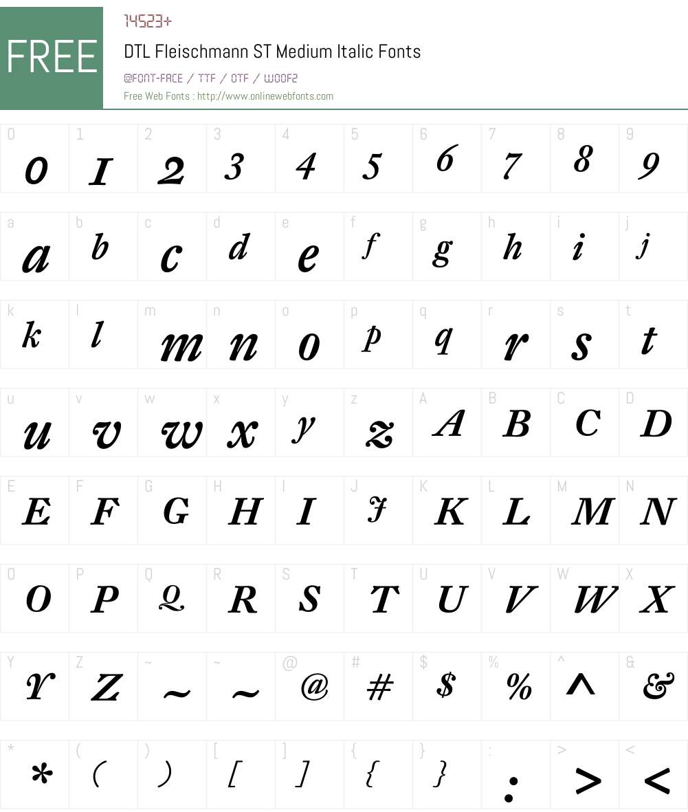 DTL Fleischmann Font Screenshots