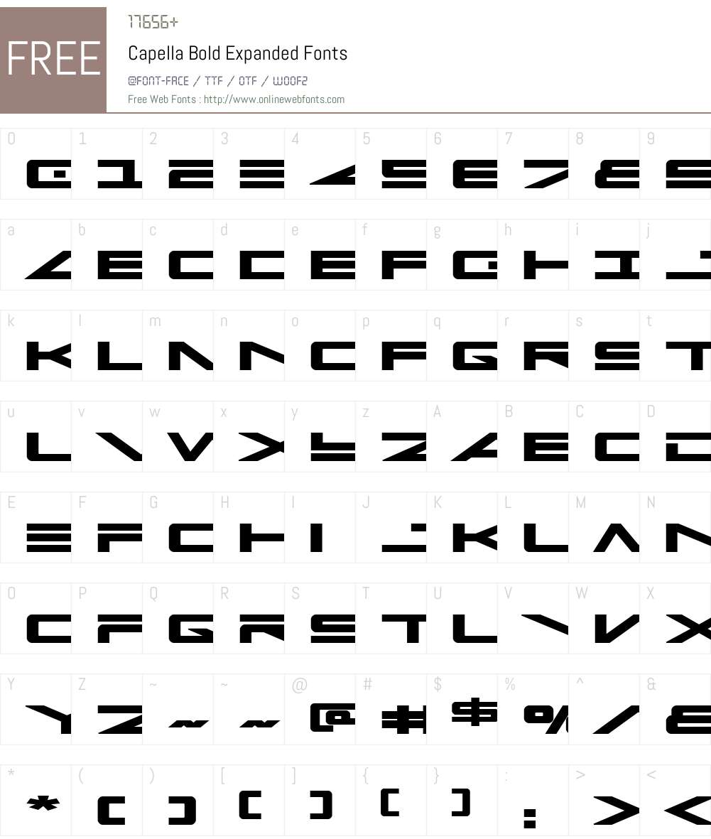 Capella Bold Expanded Font Screenshots