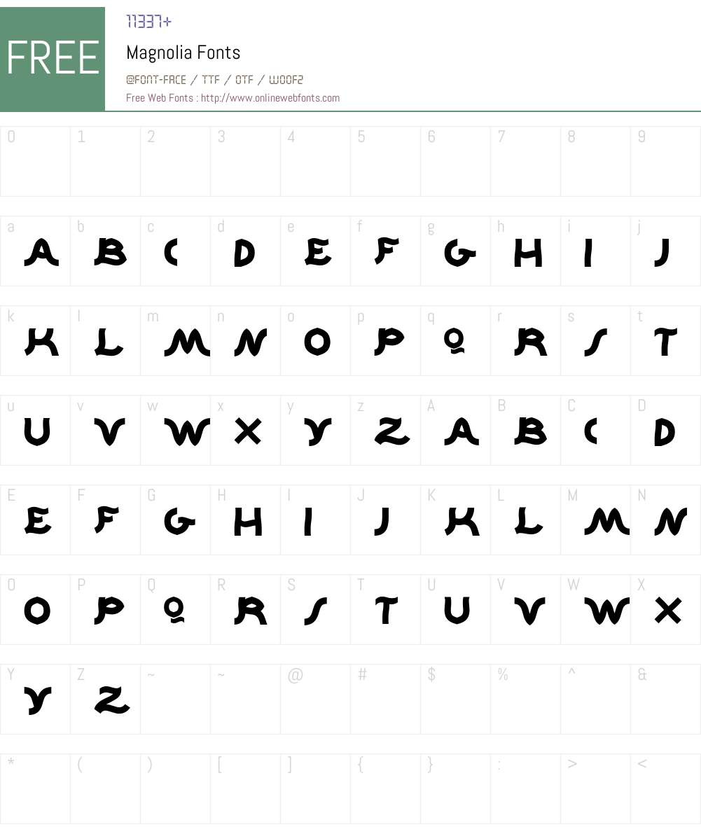 Magnolia Font Screenshots