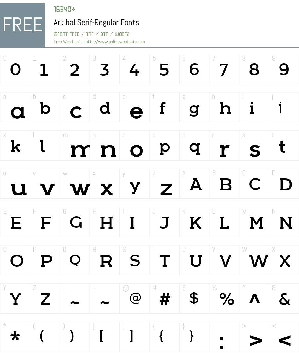 Arkibal Serif Font Screenshots
