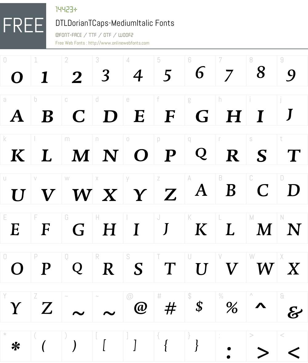 DTLDorianTCaps Font Screenshots