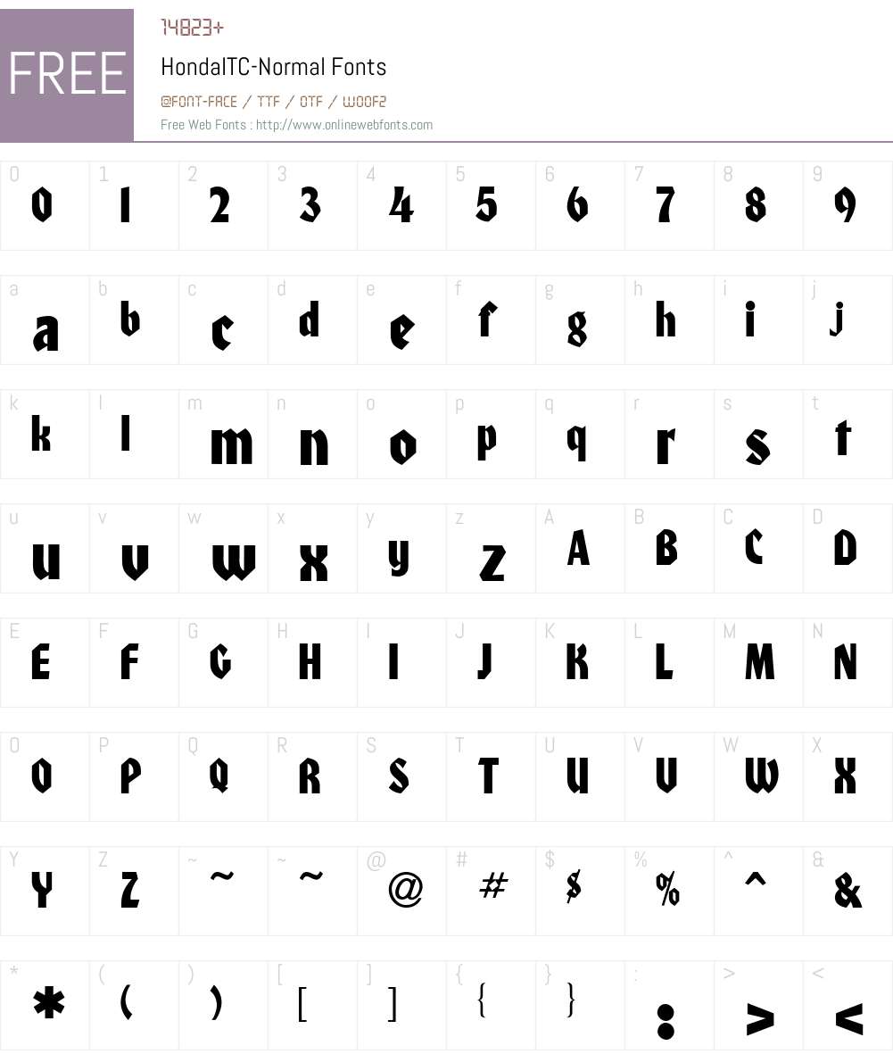 Honda Font Screenshots