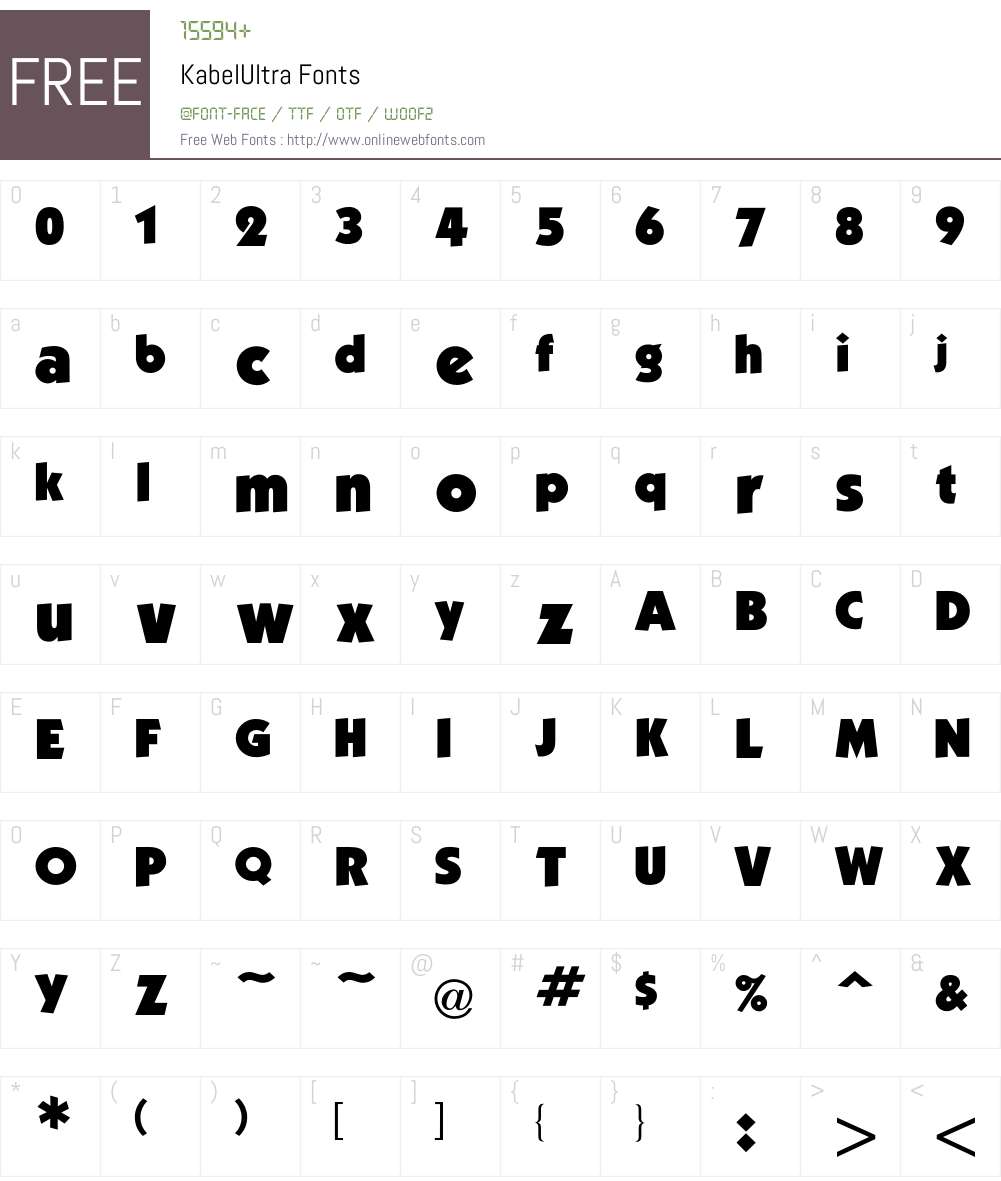 Kabel Font Screenshots