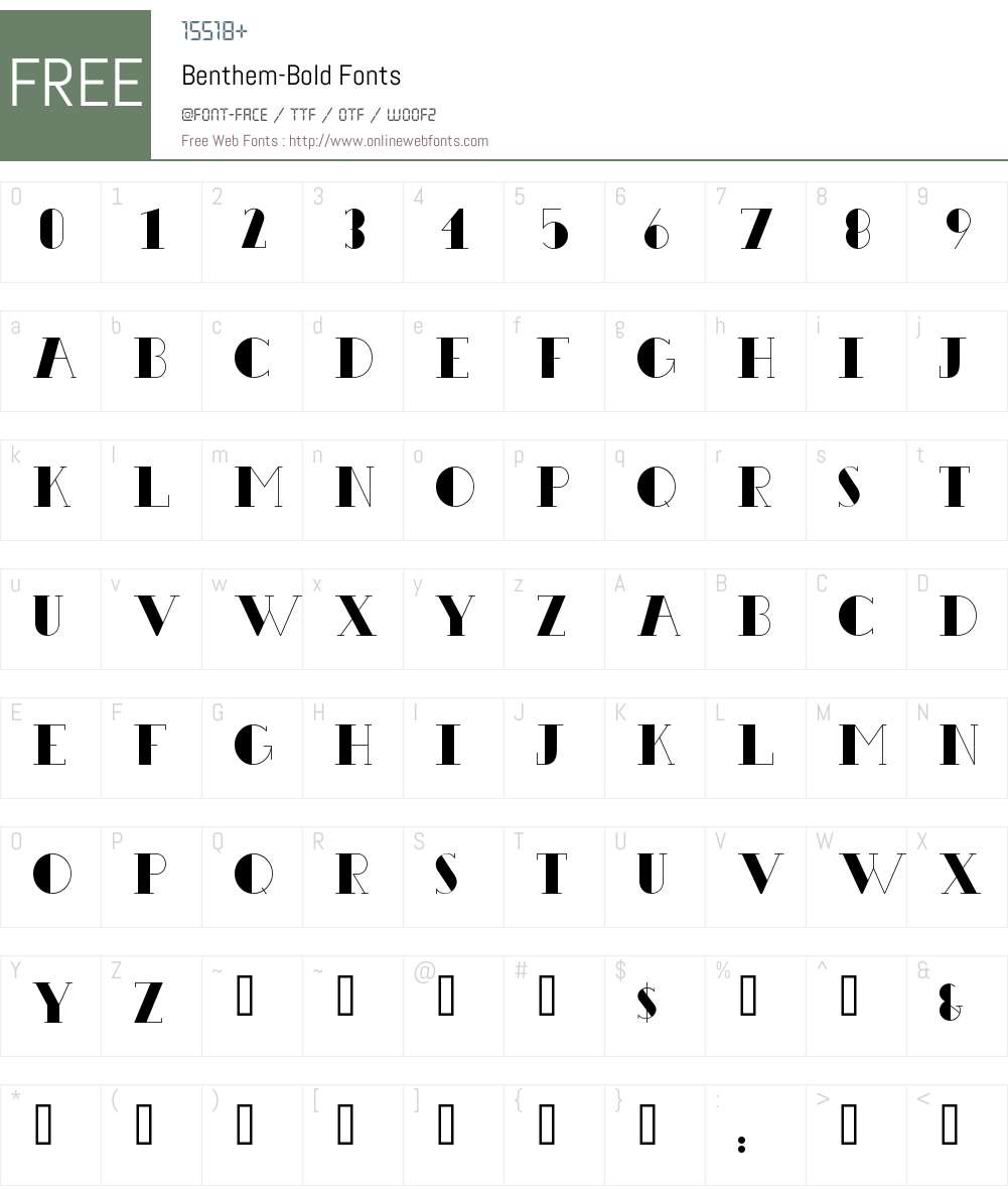 Benthem Font Screenshots