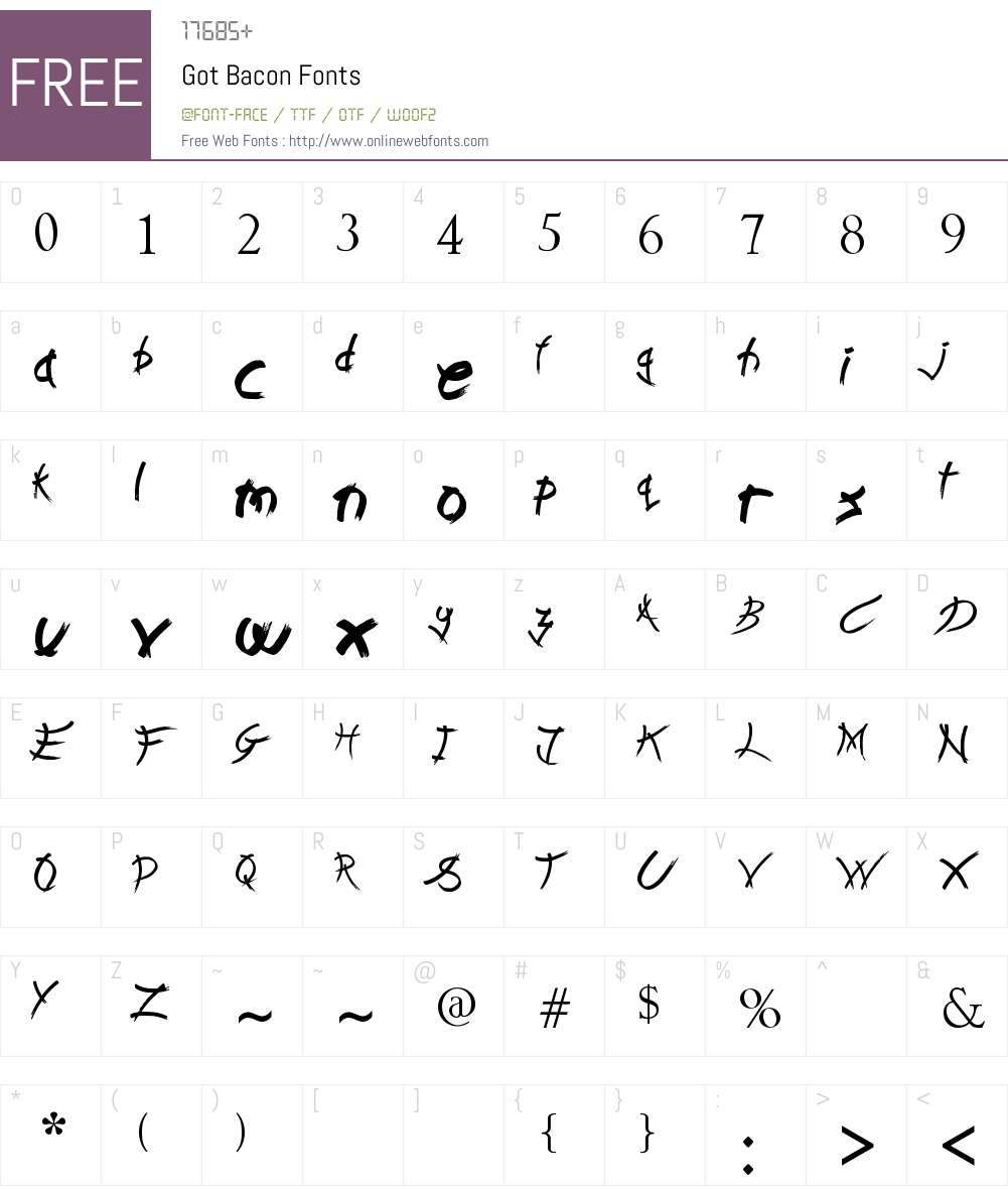 Got Bacon Font Screenshots