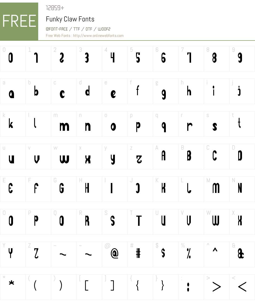 Funky Claw Font Screenshots