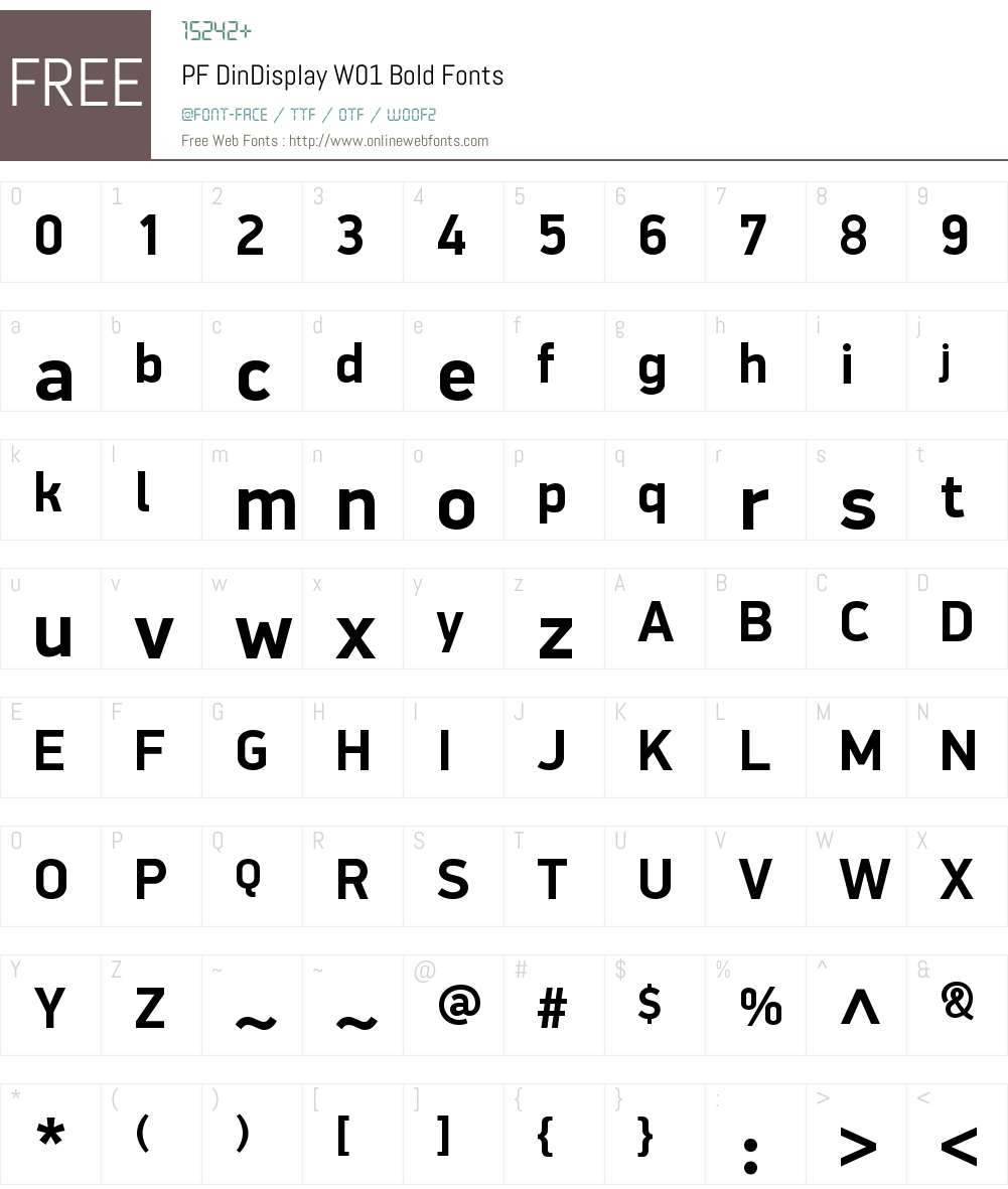 PFDinDisplayW01-Bold Font Screenshots