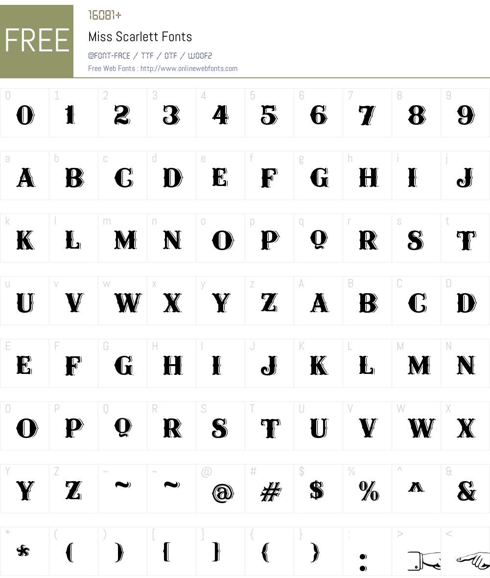Miss Scarlett Font Screenshots