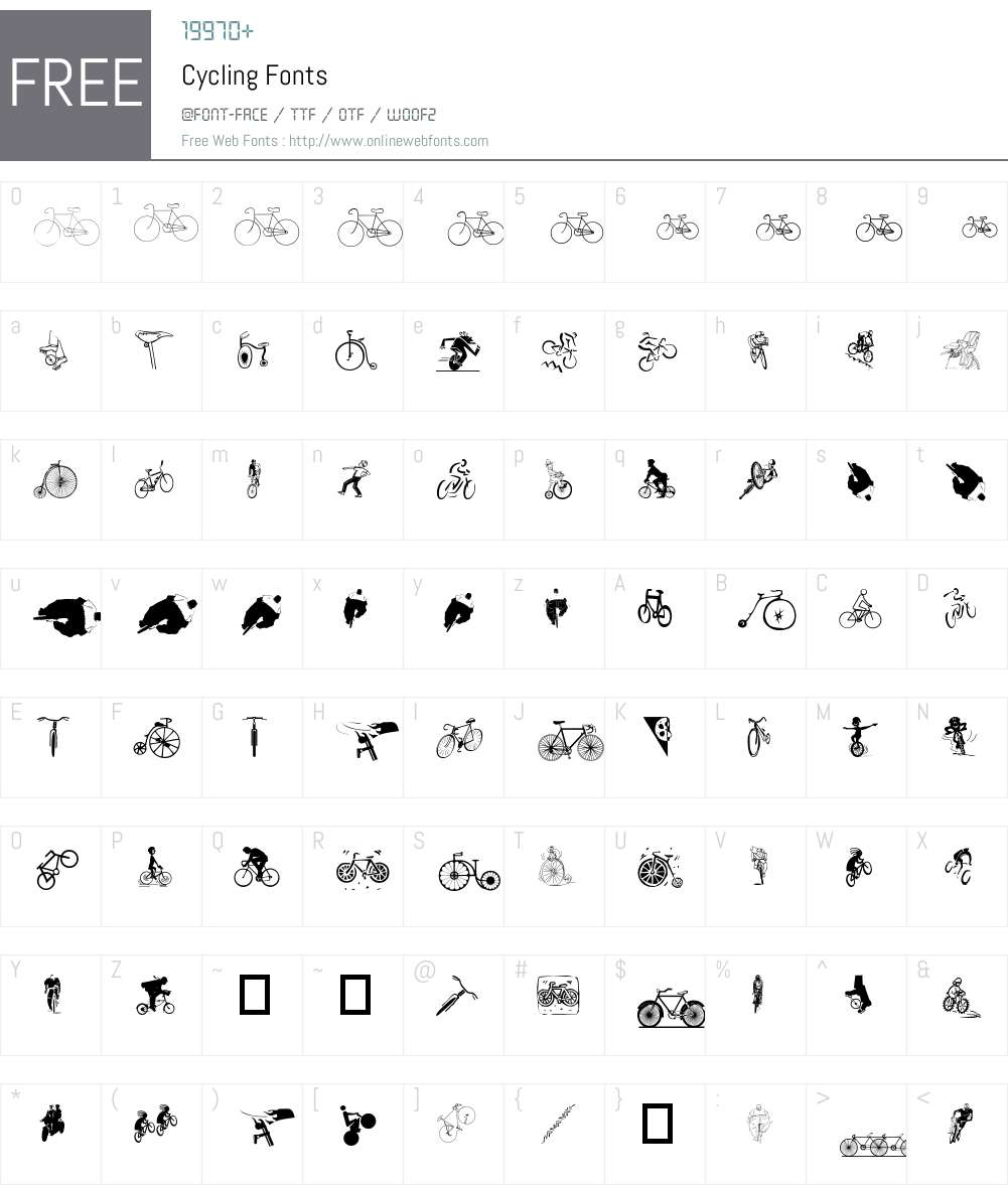 Cycling Font Screenshots