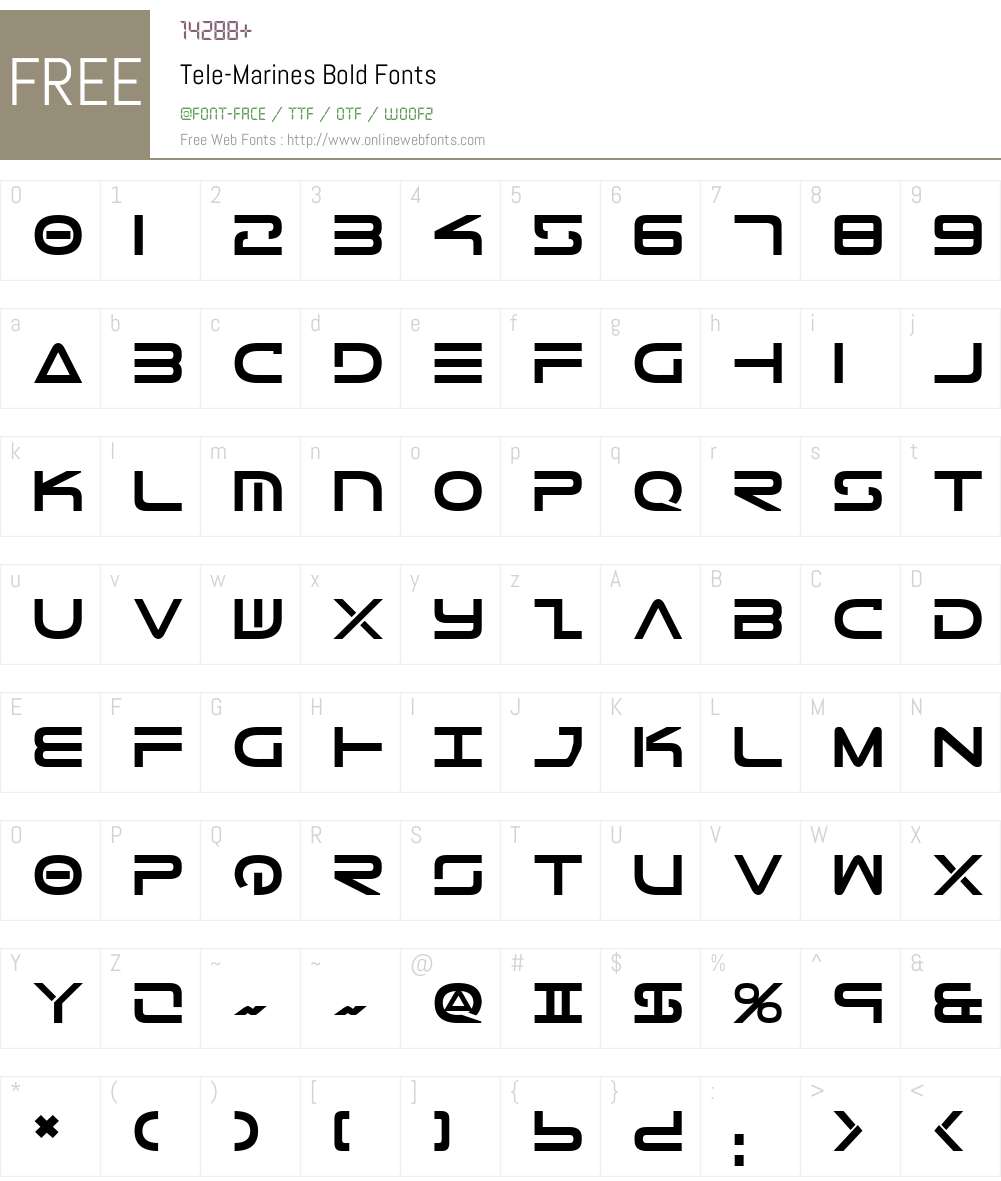 Tele-Marines Bold Font Screenshots