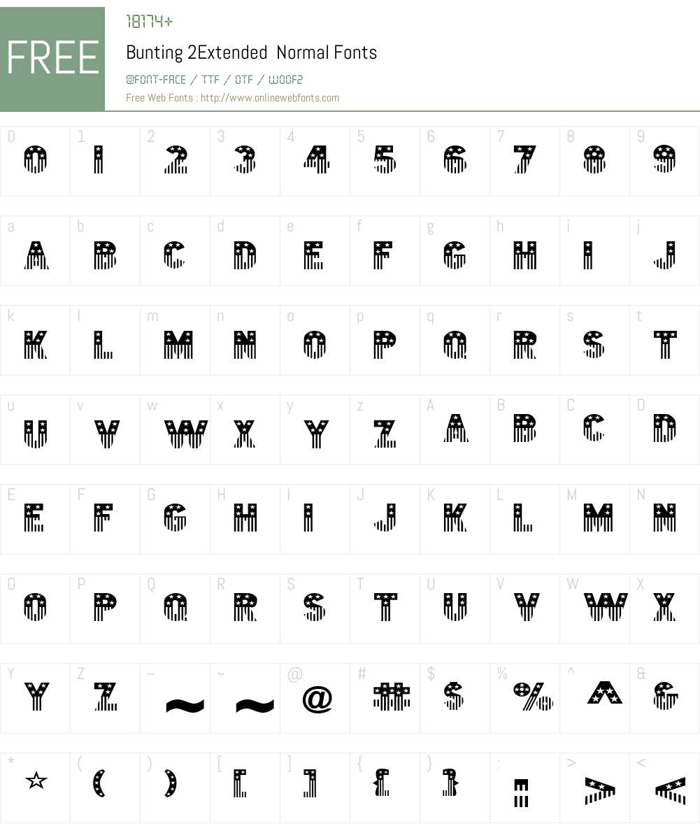 Bunting 2Extended Font Screenshots
