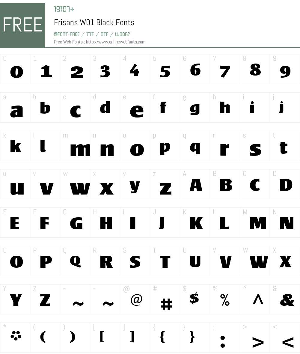 FrisansW01-Black Font Screenshots