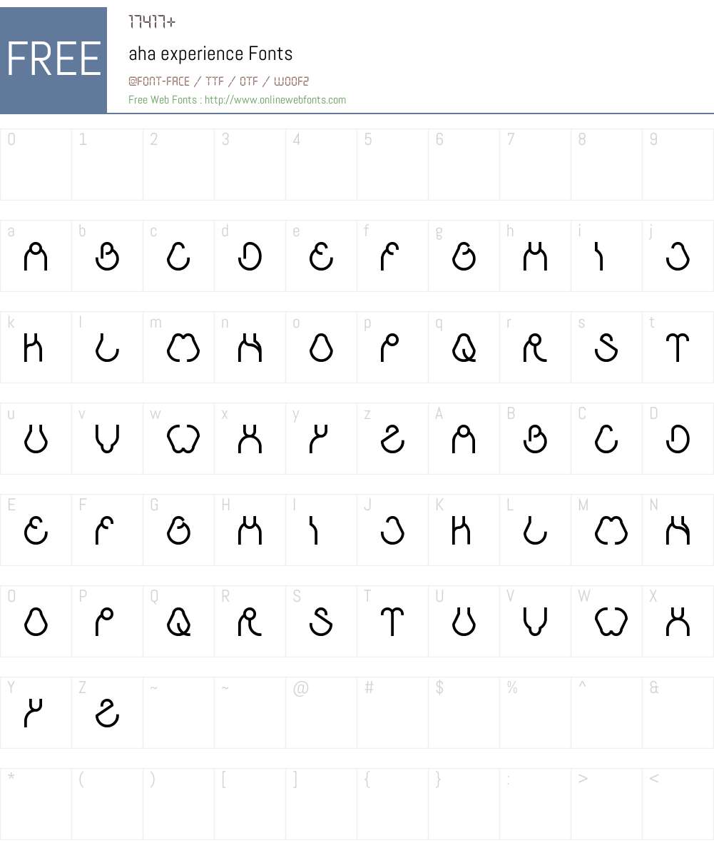 aha experience Font Screenshots