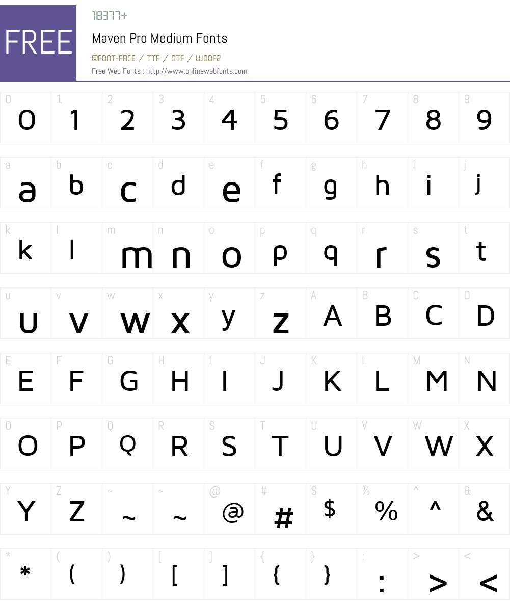 Maven Pro Font Screenshots