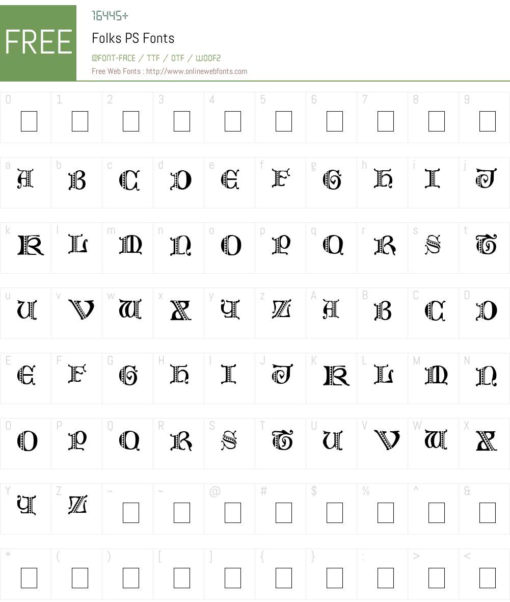 Folks PS Font Screenshots
