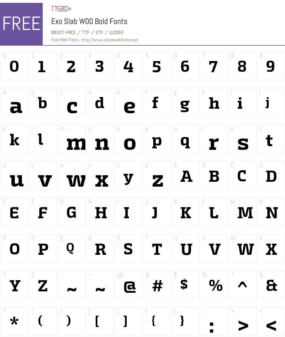 ExoSlabW00-Bold Font Screenshots