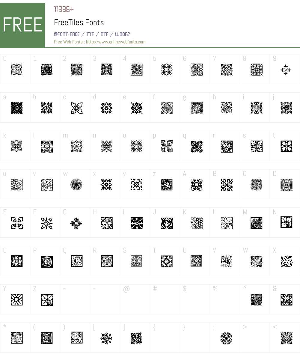 FreeTiles Font Screenshots